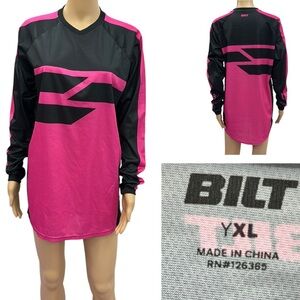 BILT Amped EVO Rapid Jersey Motocross Off Road Riding Pink and Black Youth XL